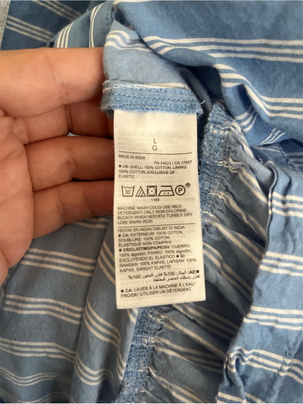 Old Navy Fit & Flare Puff Sleeve Striped Poplin Midi Dress Women’s Size Large - Picture 7 of 7